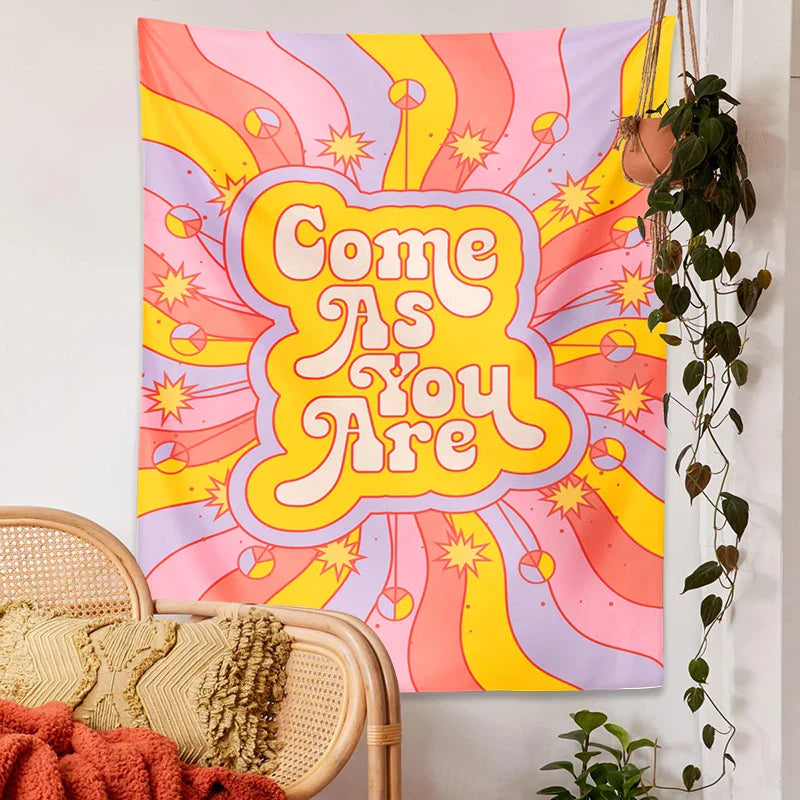 Afralia™ Retro Sun Rainbow Tapestry | Inspirational Psychedelic Wall Art for Vintage Home Décor