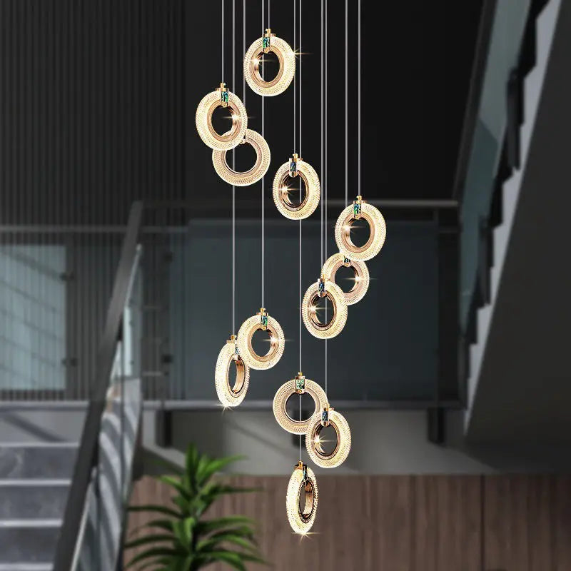 Afralia™ Modern Stair Chandelier: Creative Nordic Design for Hotel, Restaurant, Kitchen & Villa