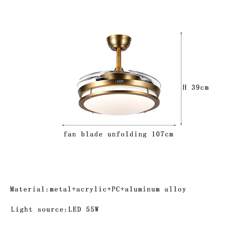 Afralia™ Modern LED Ceiling Fan Light with Remote Control and Reversible Blade for Bedroom