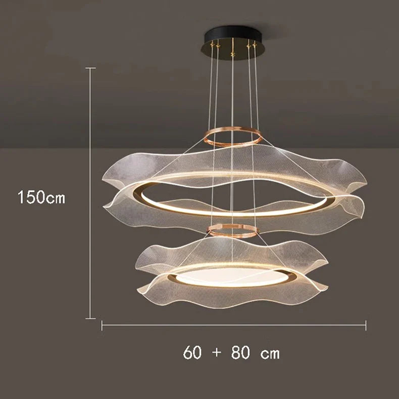 Afralia™ Round Modern LED Ceiling Chandelier for Living Room and Dining Room