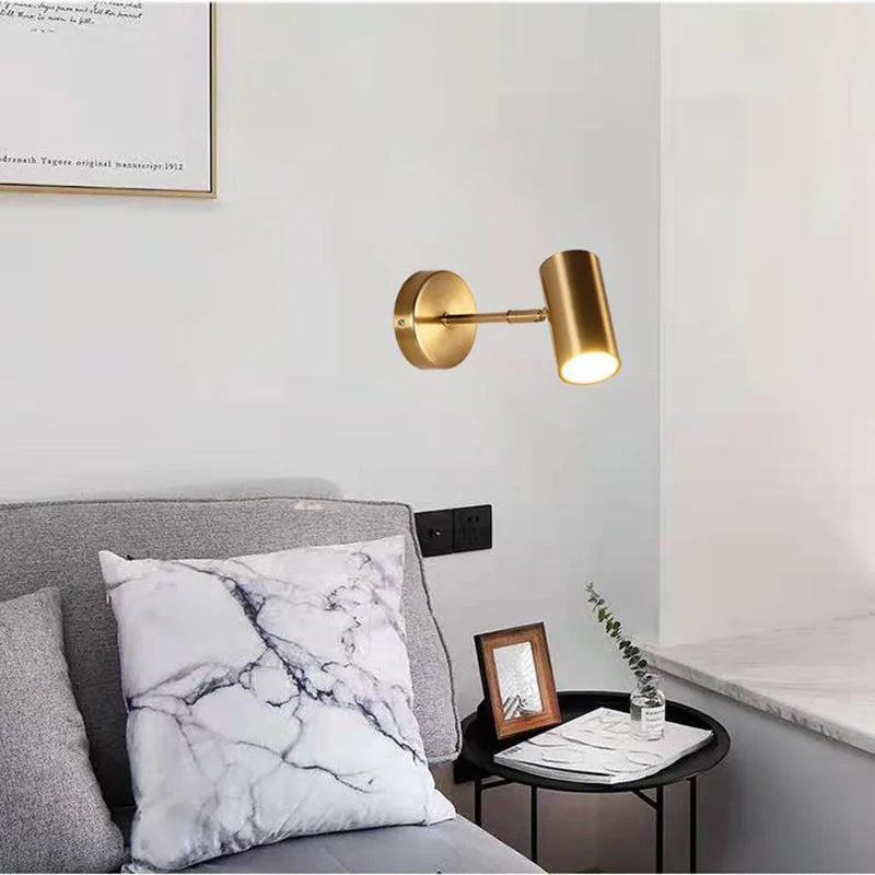 Afralia™ Gold LED Wall Lamp Modern Adjustable Indoor Lighting Sconces for Living Room