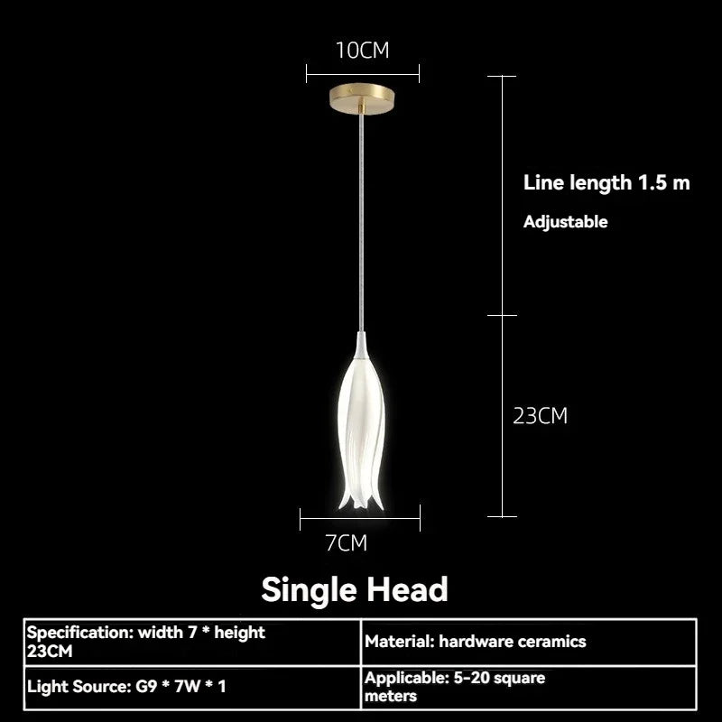 Afralia™ Ceramic Flower Chandelier for High Ceiling Staircase Loft Living Room