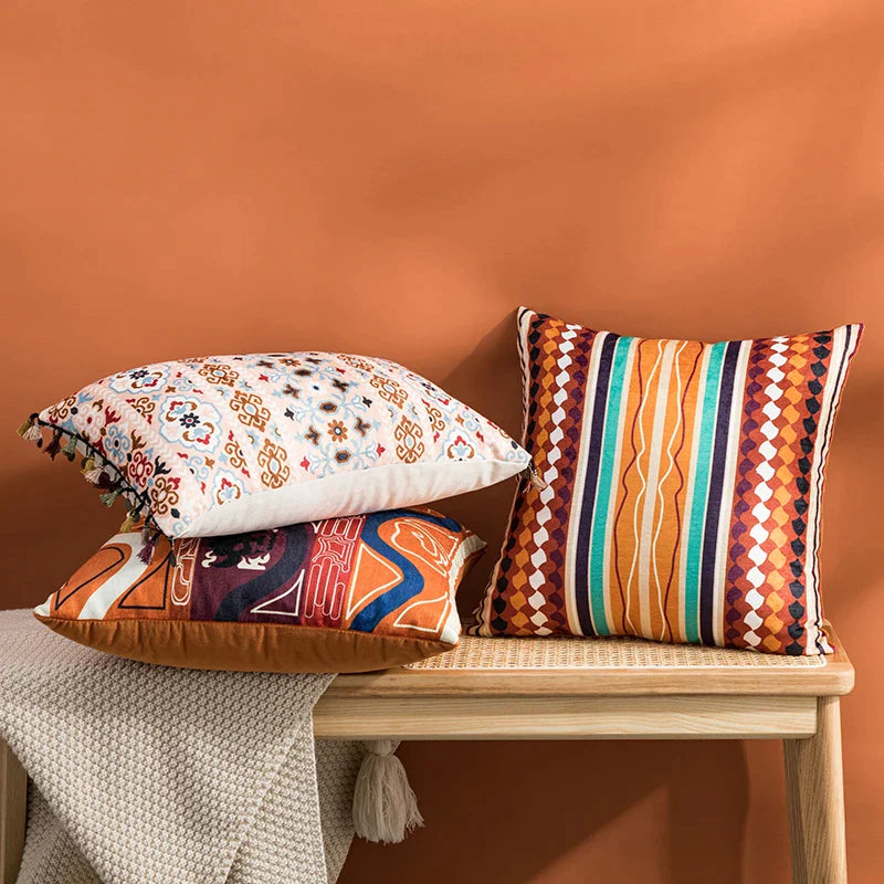 Afralia™ Abstract Geometric Cushion Cover 45x45cm for Sofa & Bedroom Decoration