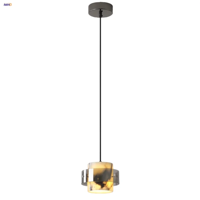Afralia™ Smoke Gray Glass LED Pendant Light for Bedroom Kitchen Restaurant Loft Vintage Style