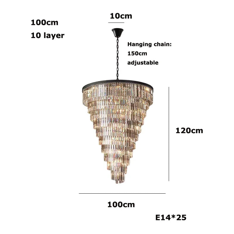Afralia™ Spiral Crystal Black Pendant Light - Elegant Living Room Hanging Lamp