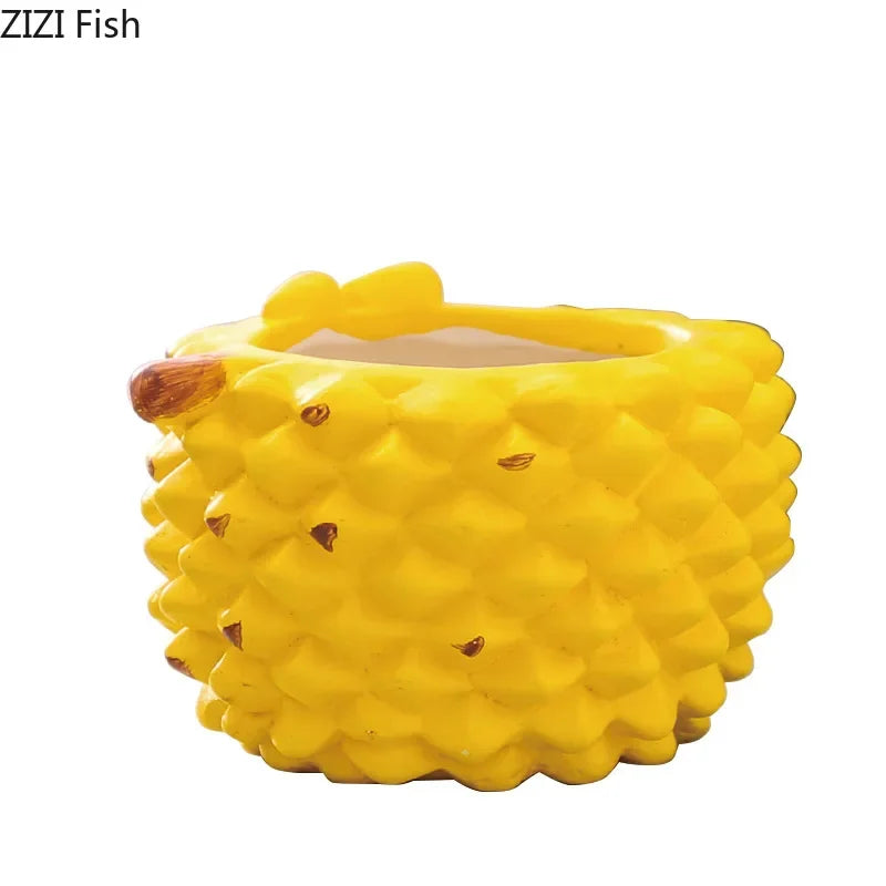 Afralia™ Watermelon Shape Vase Green Plant Pot Cartoon Fruits Room Decor