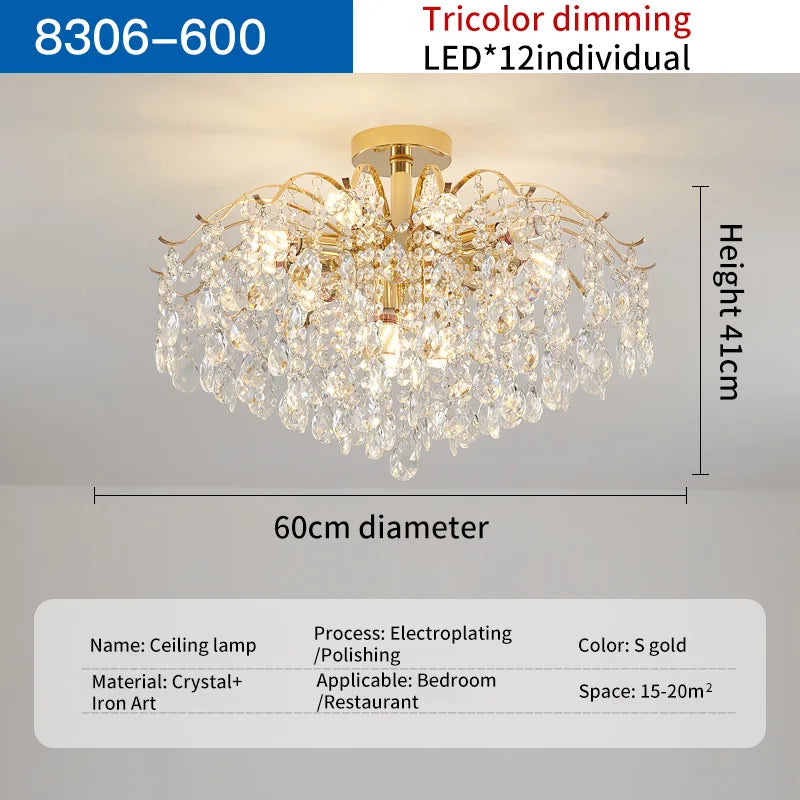Afralia™ Crystal Chandelier: Luxury French Retro Charm, Modern & Romantic Lighting