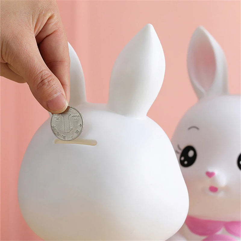 Afralia™ Bunny Piggy Bank Money Box Kids Saving Toy - Cute Easter Rabbit Figurine