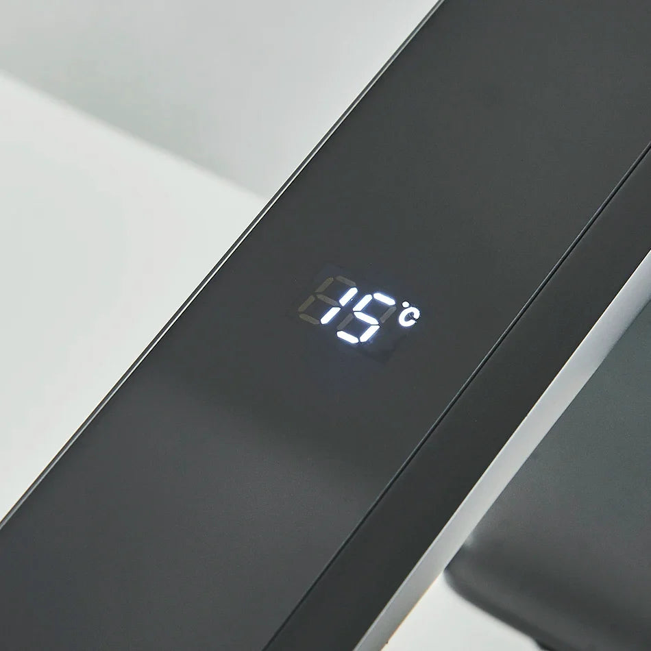 Afralia™ LCD Digital Basin Faucet Brass Mixer Tap Hot Cold Deck Mounted Display