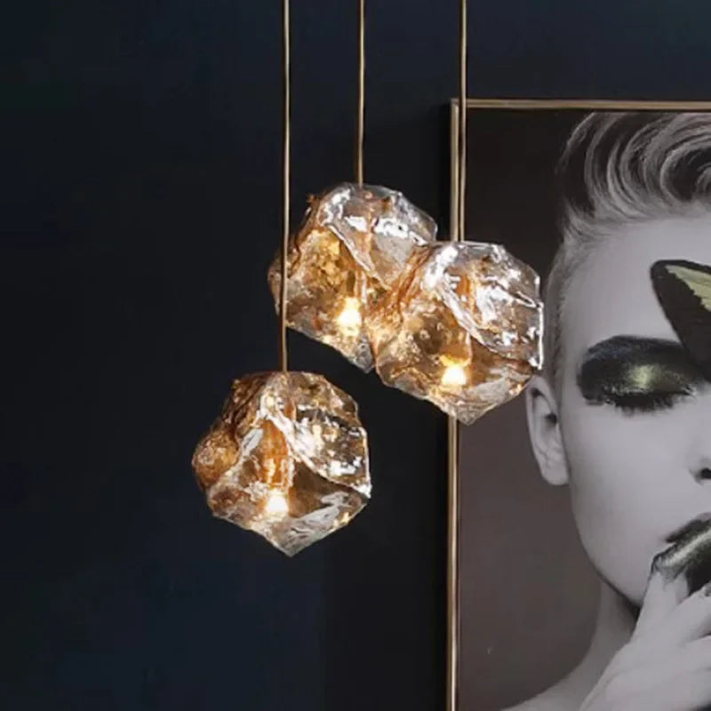 Afralia™ Glass LED Chandelier for Ceiling Suspension in Postmodern Style