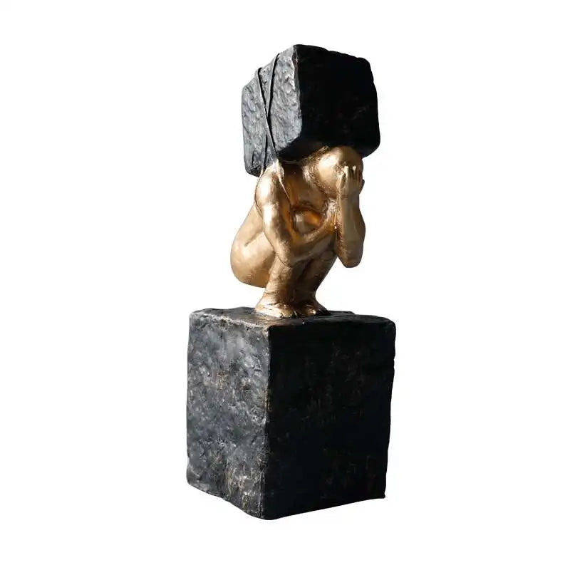 Resin Thinker Statue Bedroom Ornament by Afralia