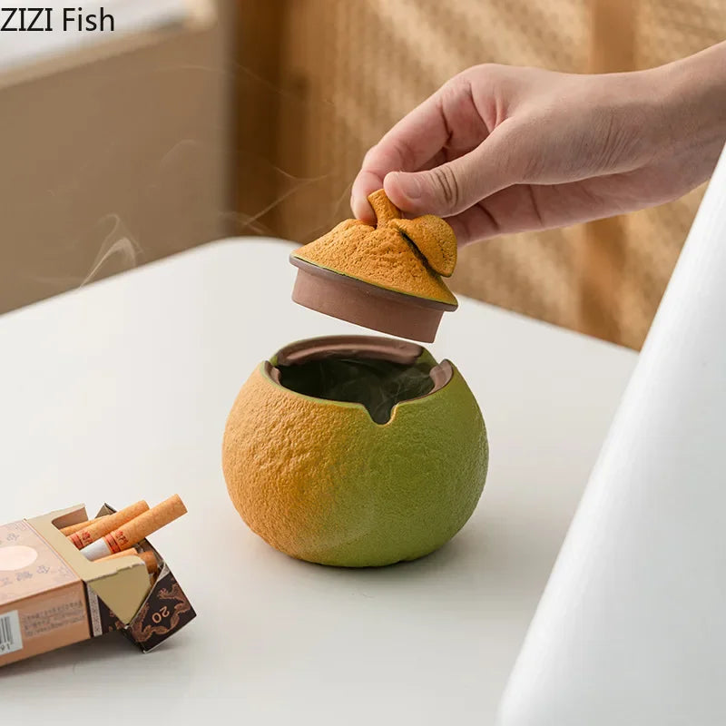 Afralia™ Orange Ashtray Office Desk Decoration Smoking Accessories Weed Gift