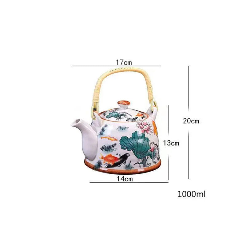 Afralia™ Blue and White Porcelain Tea Pot Clay Yixing Coffee Teapot Gaiwan Samovar