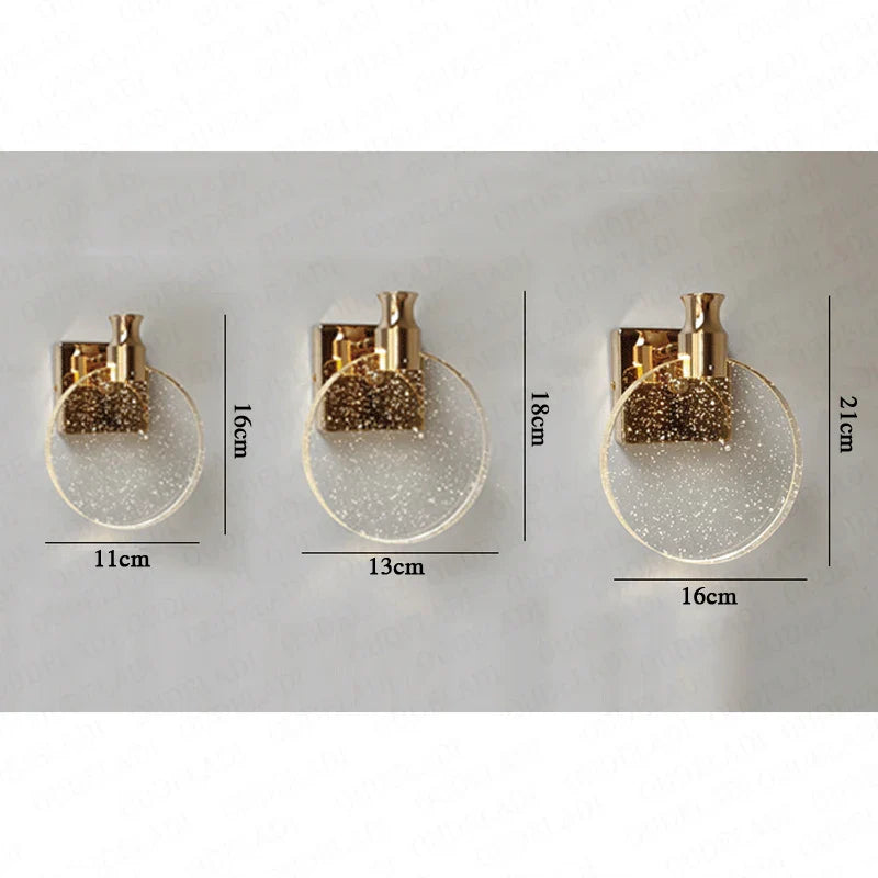 Afralia™ Gold LED Crystal Wall Sconce for Modern Bedroom Bathroom Living Room Lighting