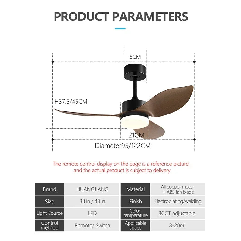 Afralia™ LED Ceiling Fan 24W/30W with Remote Control, Modern Design, 220V/110V