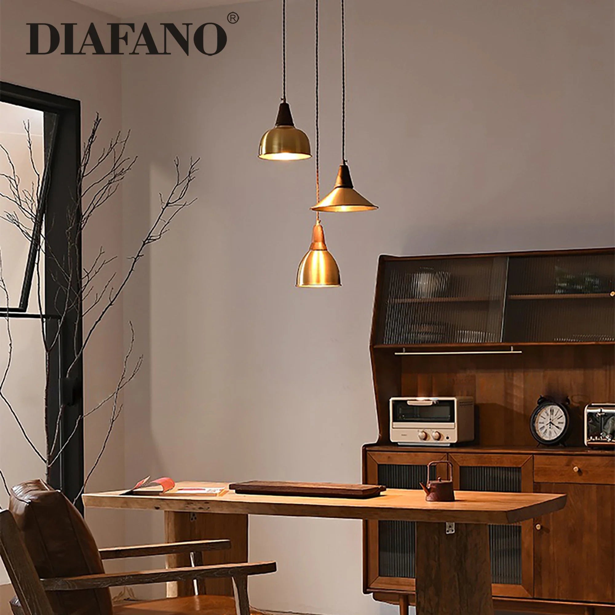 Afralia™ Modern Gold Chandelier | Nordic Retro LED Pendant Light