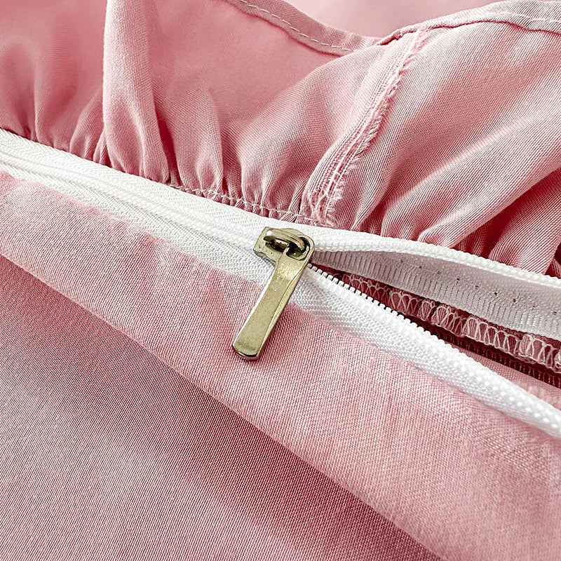 Afralia™ Korean Princess Style Bedding Set with Lace Ruffles and Love Theme