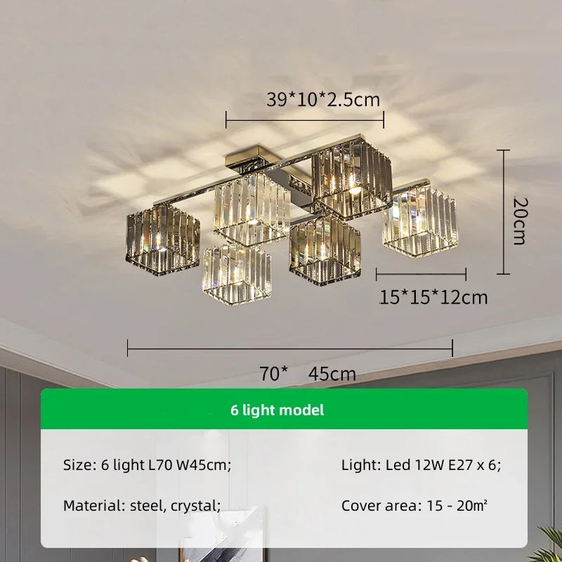 Afralia™ Modern Chrome LED Ceiling Chandelier with K9 Crystal Lighting Art