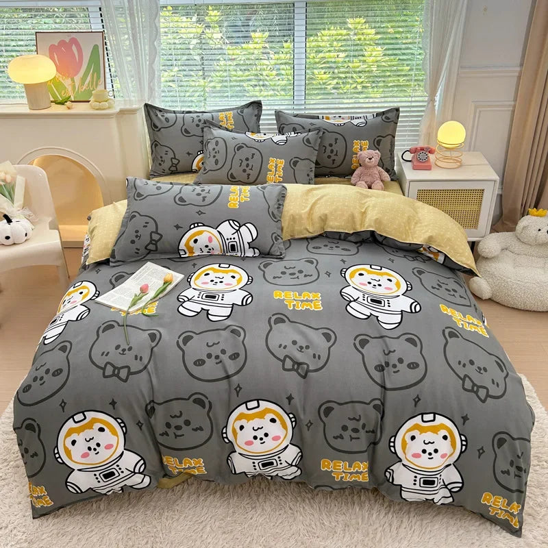 Afralia™ Plant Printed Brushed Single Duvet Cover for Cozy Winter Nights