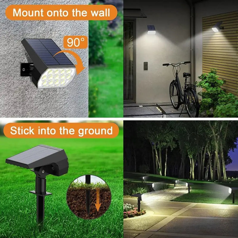 Afralia™ Solar Powered Outdoor Spot Light with 3 Lighting Modes