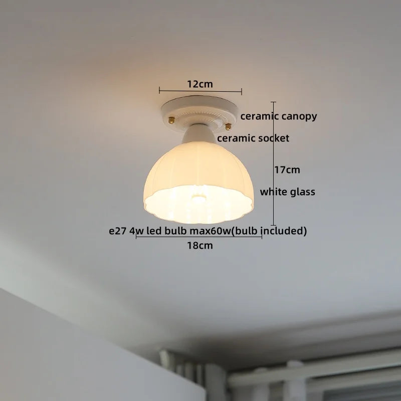 Afralia™ LED Canopy Ceiling Light Glass Copper Luminaria De Teto