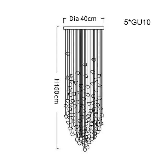 Afralia™ Stone Crystal LED Chandelier: Modern Luxury Lighting for Home Staircase, Living Room, Hallway