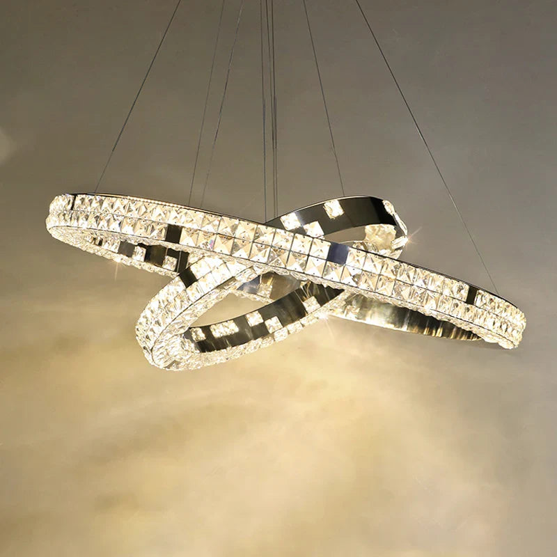 Afralia™ Luxury Crystal Pendant Chandelier with LED Lights for Dining, Bedroom, and Living Room
