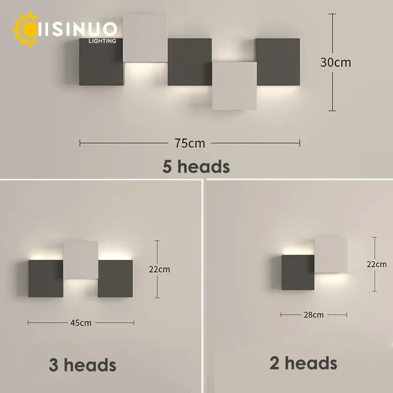 Afralia™ Geometric LED Wall Sconce Black White Light for Living Room Bedroom Hallway