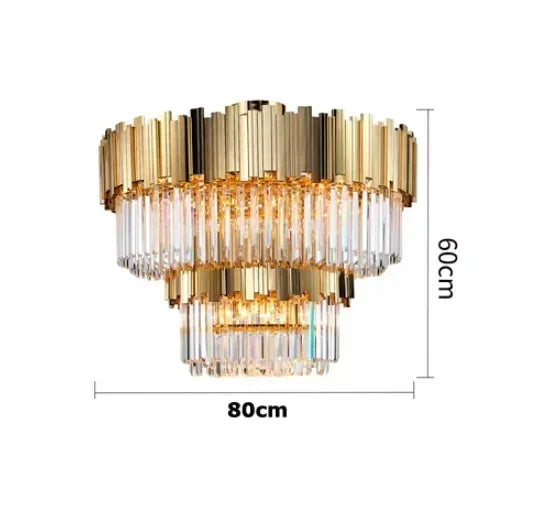 Afralia™ Golden Crystal Ceiling Light for Modern Living Room and Dining Room