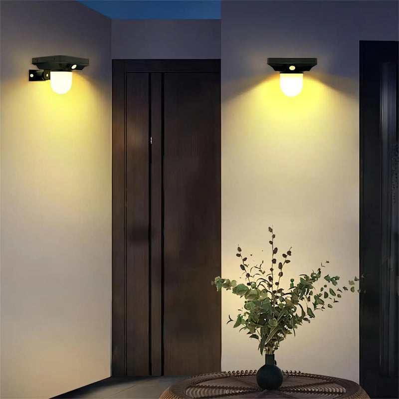 Afralia™ Solar Motion Sensor Outdoor Wall Light - Waterproof Garden Pathway Lamp