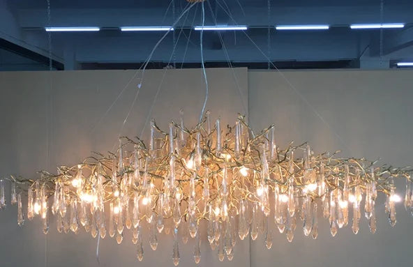 Afralia™ Crystal Chandelier - Modern Retro Pendant Lamp for Dining & Living Room