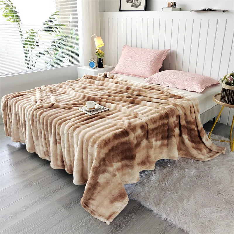Afralia™ Cozy Gradient Bubble Fleece Throw Blanket, Plush All-Season Nap Blanket