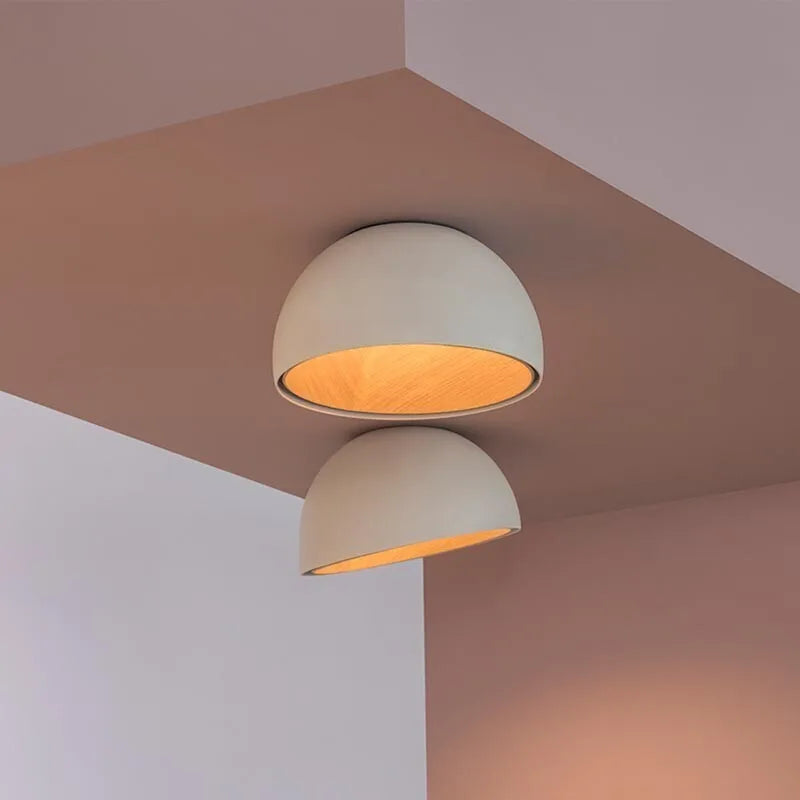 Afralia™ Wood Grain Bevel Ceiling Lamp for Corridor Bedroom Living Room