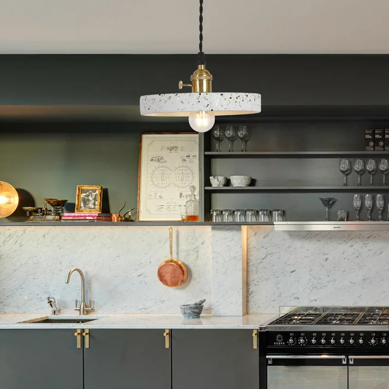 Afralia™ Terrazzo LED Pendant Lights, Adjustable Wire, Nordic Modern Hanging Lamp