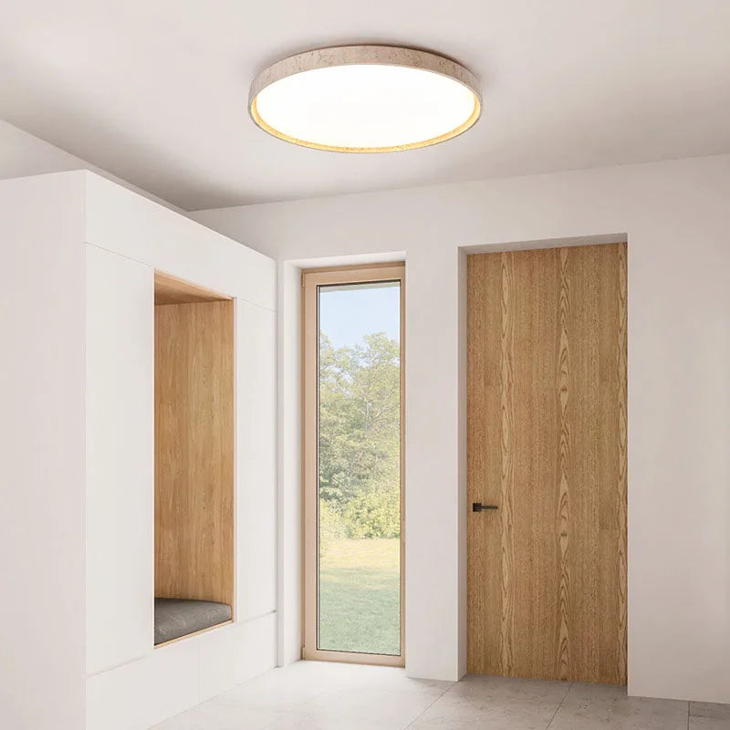 Afralia™ Yellow Cave Stone Ceiling Lamp: Retro Japanese Style Downlight for Living Room