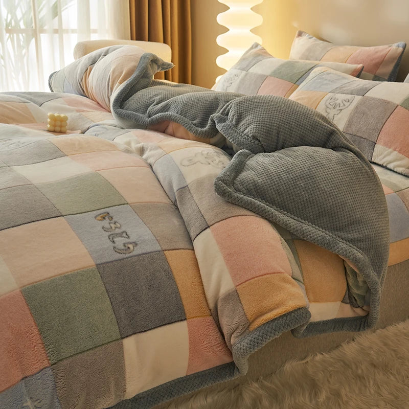 Afralia™ Dual-Layer Winter Velvet Duvet Cover - Soft & Warm Double-Sided Quilt Blanket