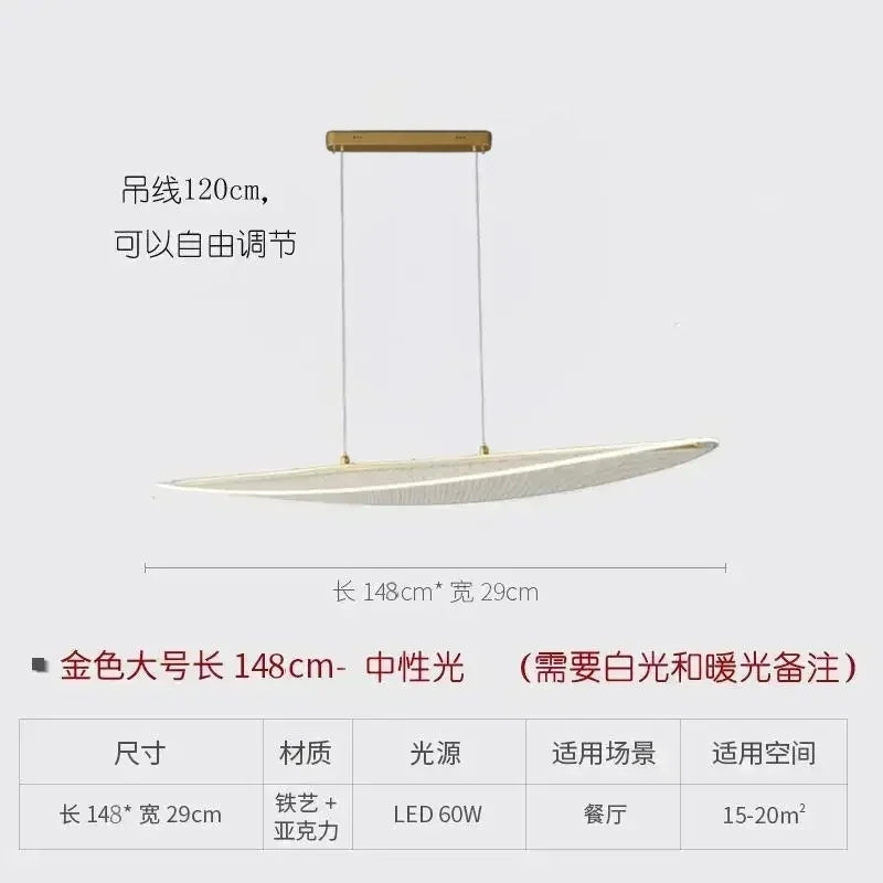 Afralia™ LED Chandelier: Nordic Long Curve Pendant Light for Home Office Dining Decor