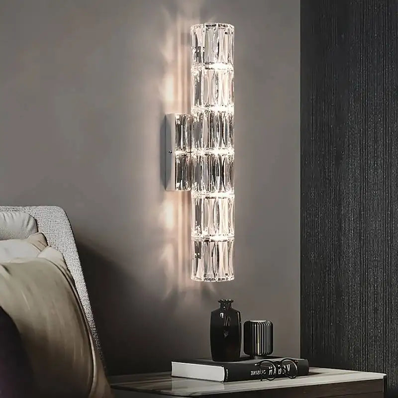 Afralia™ Crystal Wall Lamp: Nordic LED Luxury Design, Art Gold/Chrome for Living Room, Bedroom