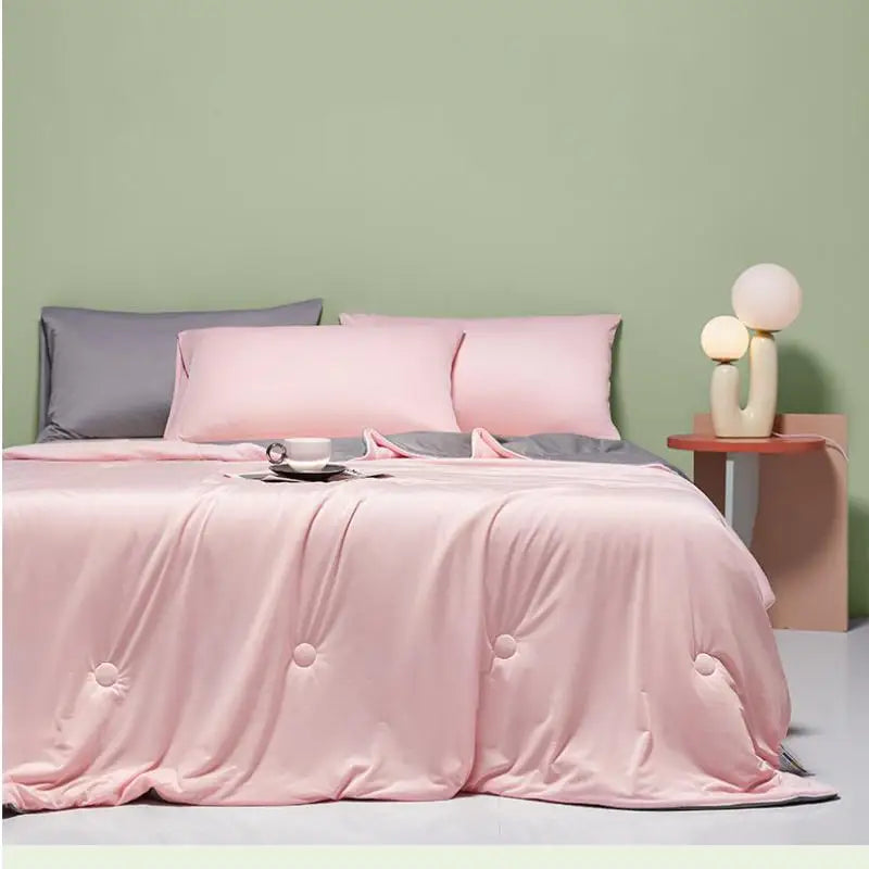 Afralia™ Summer Cool Ice Silk Quilt - Single Double Bed Thin Washable Quilt