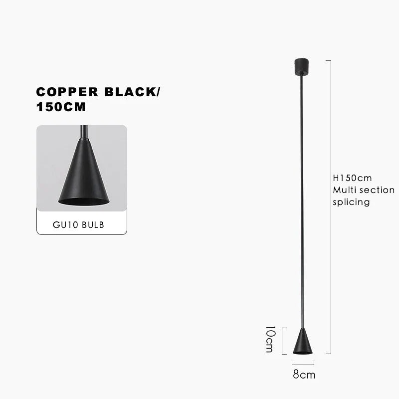 Afralia™ Minimalist Copper Pendant Lights Adjustable Gold Black Hanging Lamp