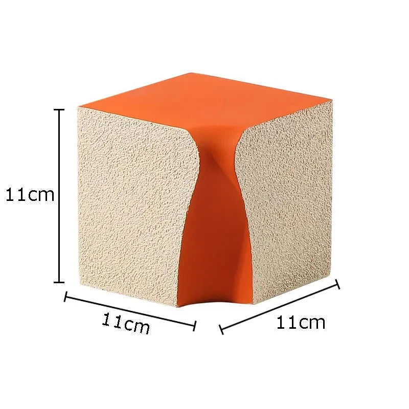 Afralia™ Geometric Resin Block Abstract Sculpture Desk Decoration Ornaments Cube Aesthetic Artwork