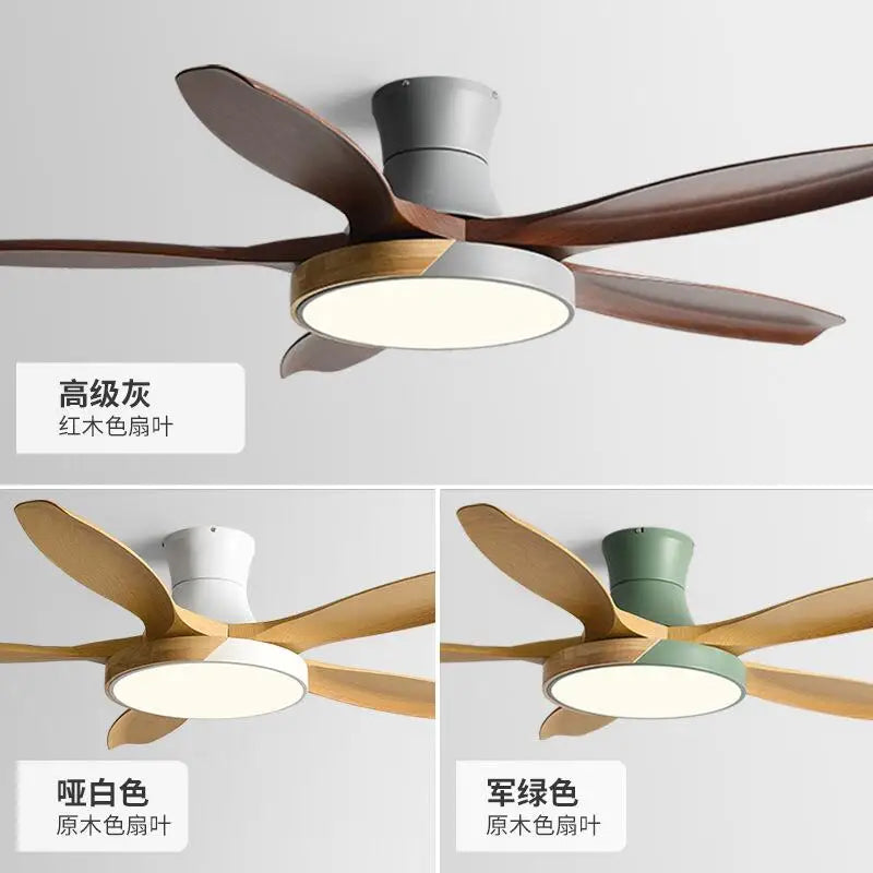 Afralia™ Wood Ceiling Fans with LED Light & Remote Control - Living Bedroom Décor Essential