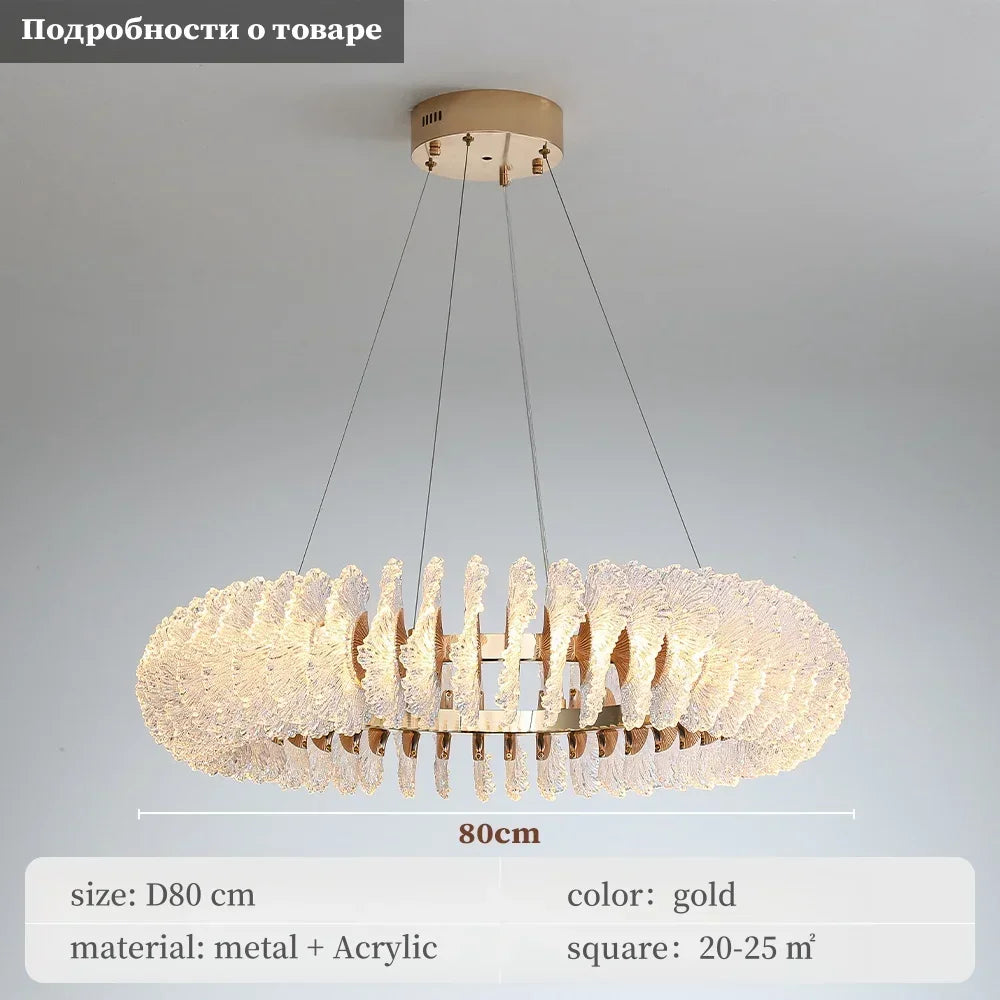 Afralia™ Modern Acrylic Chandelier for Living Room Bedroom Dining Creative Ceiling Light