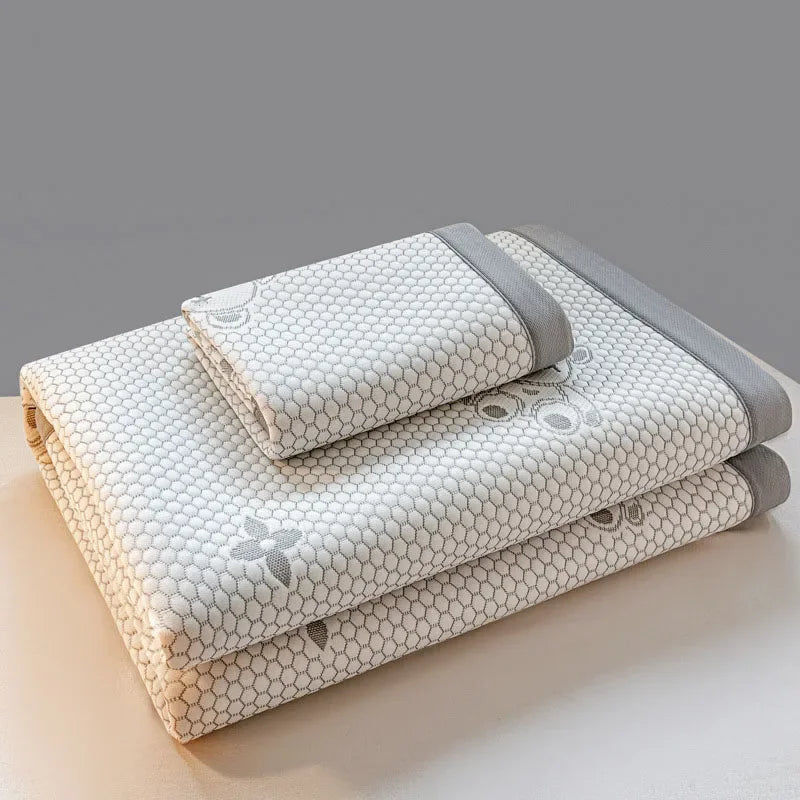 Afralia™ Ice Bean Cooling Feel Mat Set - Jacquard Cushion, Washable, Breathable Mattress