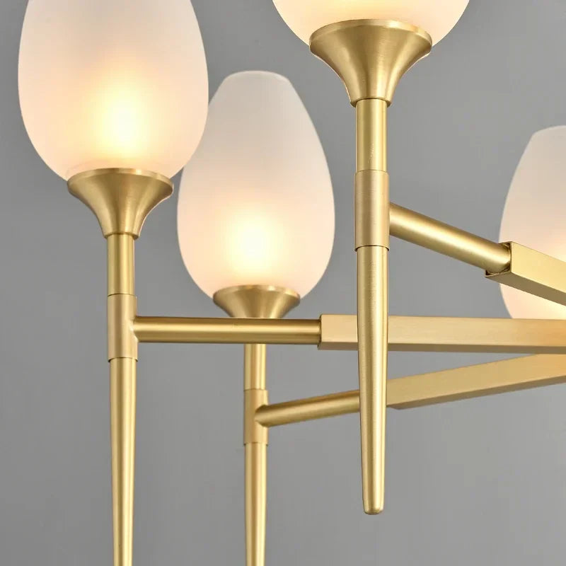 Afralia™ Copper Pendant Light: Minimalist Glass Island Fixture for Living, Dining, Bedroom