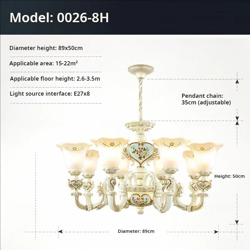 Afralia™ Luxury Resin Chandelier for Elegant Living Room, Dining Room, and Bedroom
