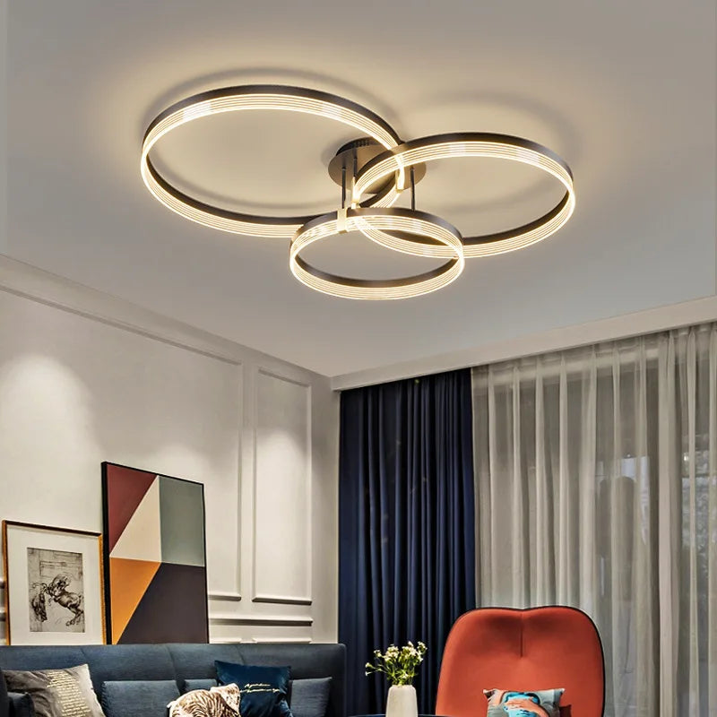 Afralia™ Modern Minimalism Round Ring Ceiling Lamp LED Lighting Fixture