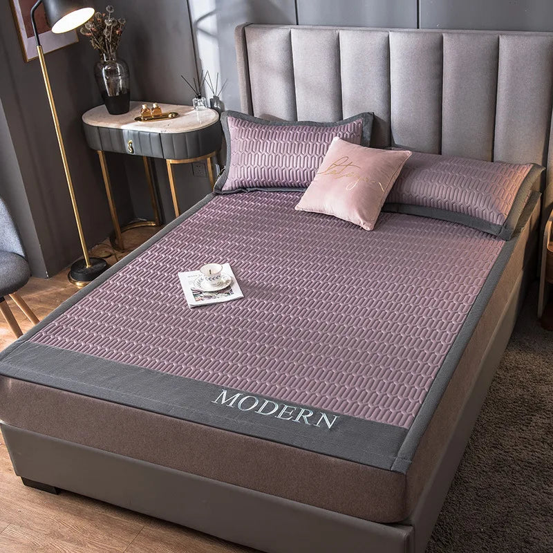 Afralia™ Cooling Latex Bed Mat | Summer Cool Feel | Thicker & Foldable Queen Mat