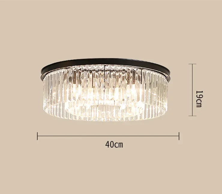 Afralia™ Metal Crystal Pendant Light Chandelier for Living Room, LED Hanging Lamp