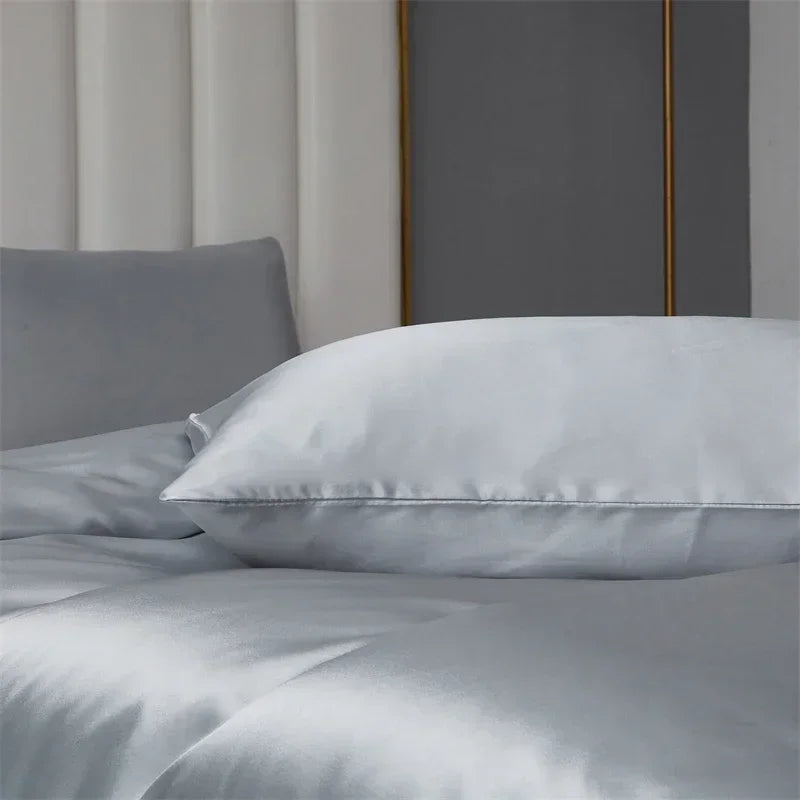 Satin King Size Duvet Cover Set by Afralia™ - Soft, Cozy, Skin-friendly Bedding for Queen Bed